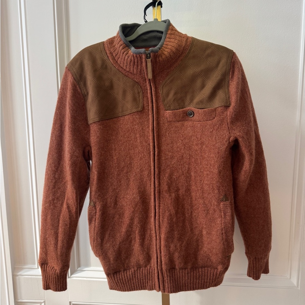 Men's new Deluth trading Co. shetland wool med sweater jacket lined full zip med
